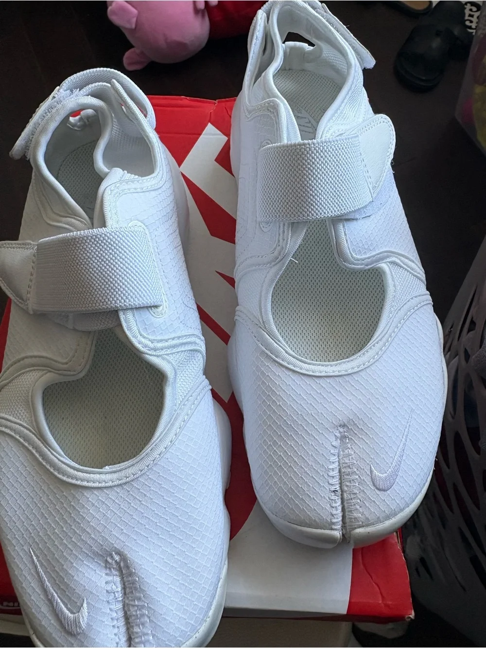 Nike Kids White Split-Toe Slip-On Sneakers